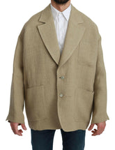 Dolce & Gabbana Beige Jacket Coat 100% Jute Blazer Coat -   -  Dolce & Gabbana.